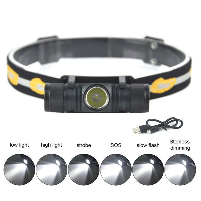 Hovedbilde Hodelykt BORUiT D10 XM-L2 3000lumens, USB ...