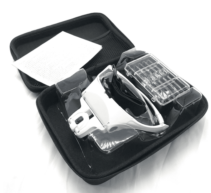Forstørrelsesglass LED Hodesett / Briller 1x / 1.5x / 2.0x / 2.5